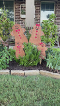 Load and play video in Gallery viewer, GIngerbread family yard art
