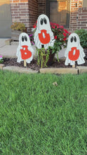 Load and play video in Gallery viewer, Boo Ghost Trio. Ghost yard Art
