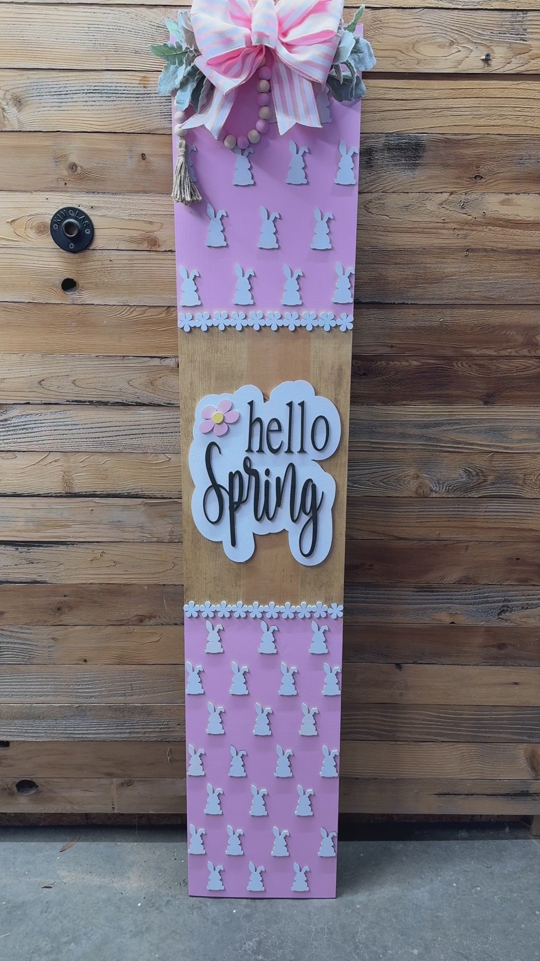 Hello Spring Bunny Porch Leaner