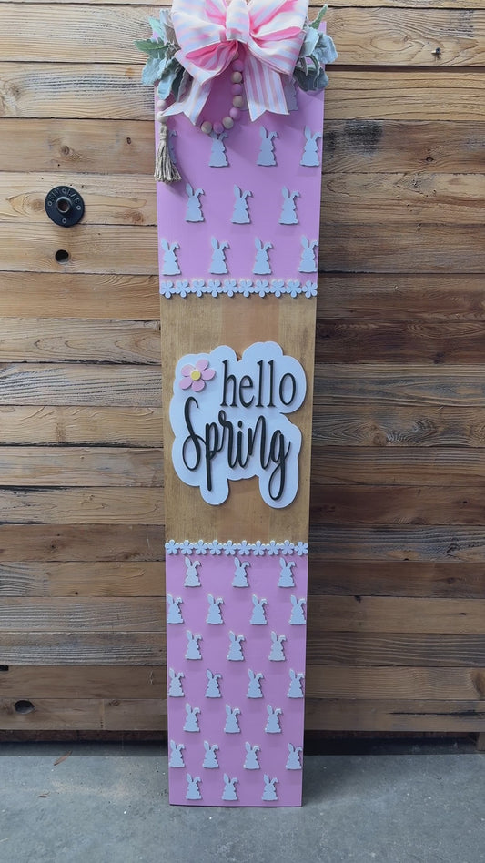 Hello Spring Bunny Porch Leaner