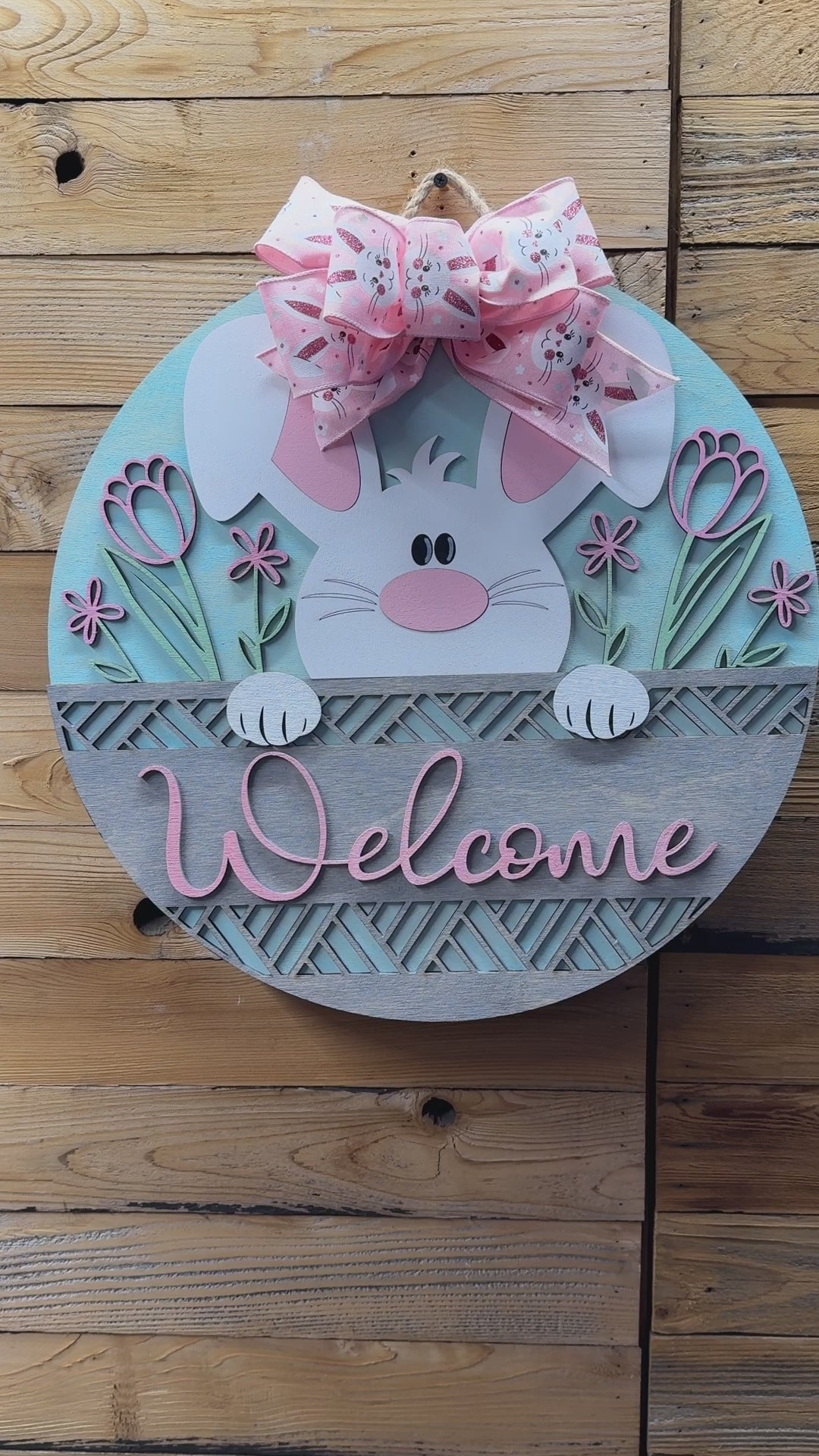 7 Spring Welcome Bunny Door Hanger