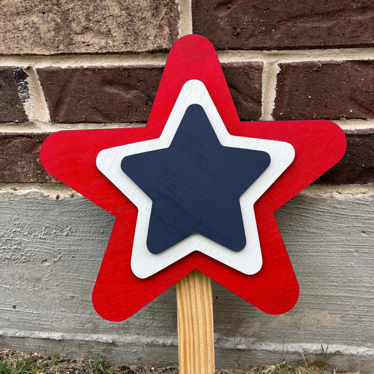USA Flag with Stars Trio Yard Art