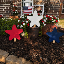 Load image into Gallery viewer, Red White and Blue Star Trio Yard Art
