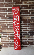 Red Merry Christmas Porch Leaner - Local Pick Up Only