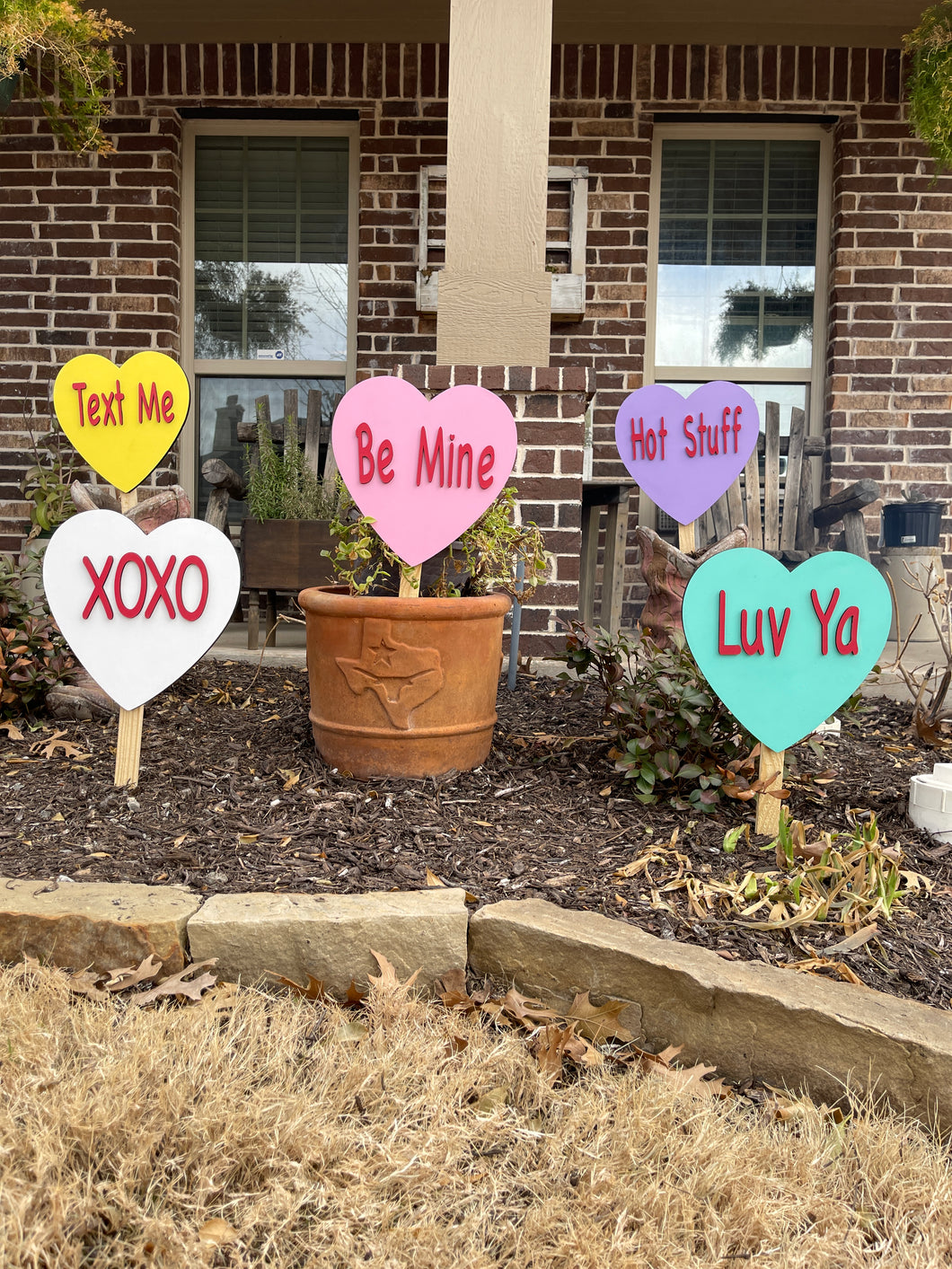 Valentines Day Conversation Heart Yard Art Set