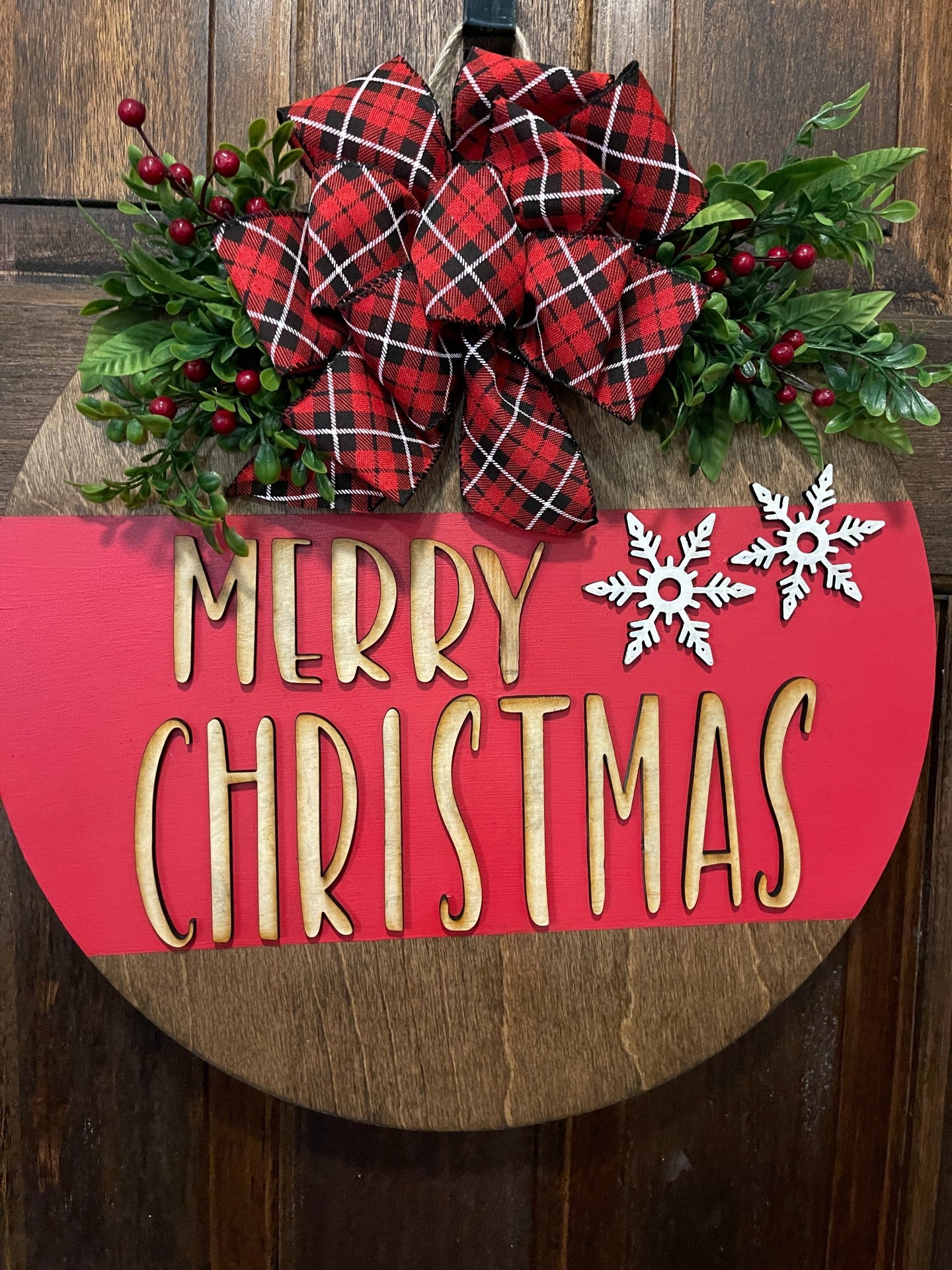 Merry Christmas Red Door Hanger