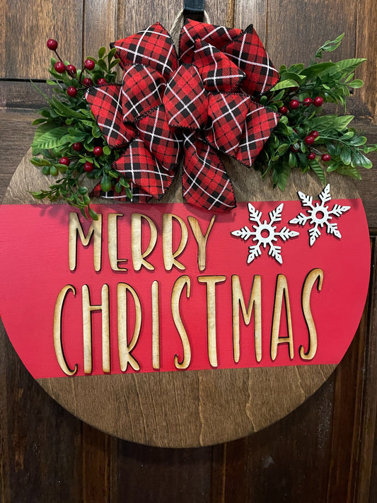 Merry Christmas Red Door Hanger