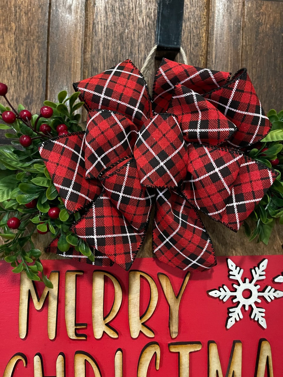 Merry Christmas Red Door Hanger