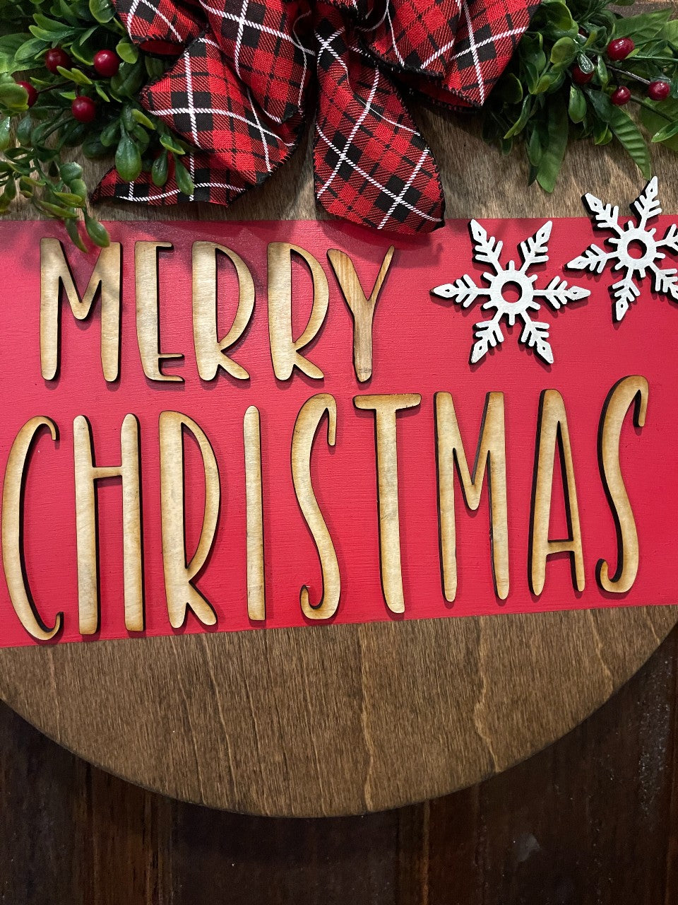Merry Christmas Red Door Hanger