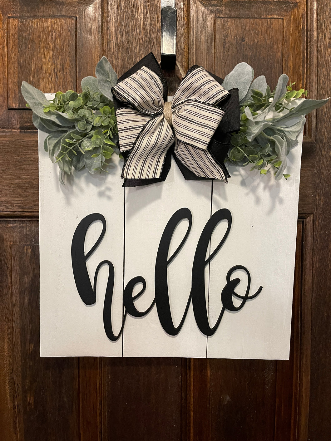 Rustic Hello Door Hanger