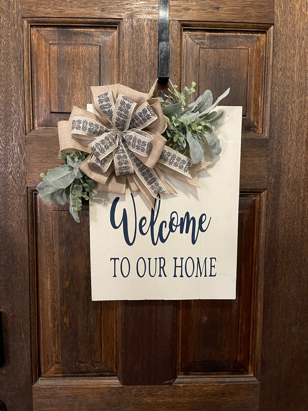 Welcome To Our Home Square Door Hanger