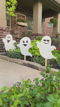 Load and play video in Gallery viewer, 3 Piece Yard Art Halloween Ghost Set
